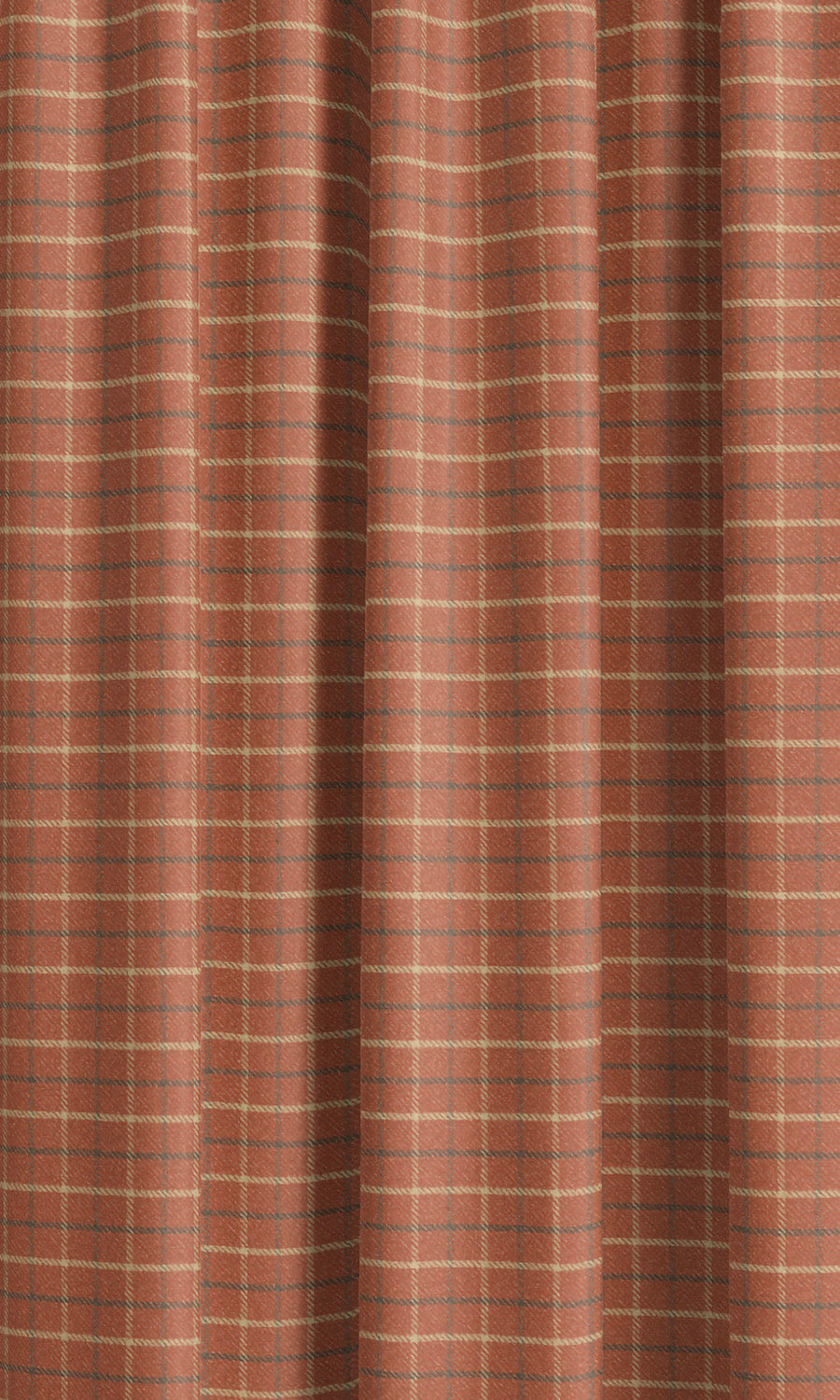 Tattersall Check Velvet Window Curtains (Tawny Brown/ Dark Gray/ Beige) Extra Long Short Wide