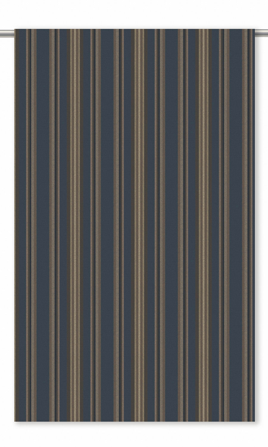 Striped Velvet Roman Shades (Midnight Blue/ Cinnamon Brown/ Beige)