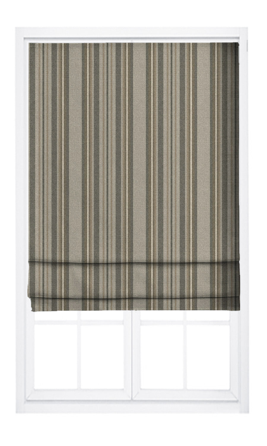 Striped Velvet Pinch Pleat, Rod Pocket, Eyelet Curtains (Beige/ Greyish Green/ Olive Brown)