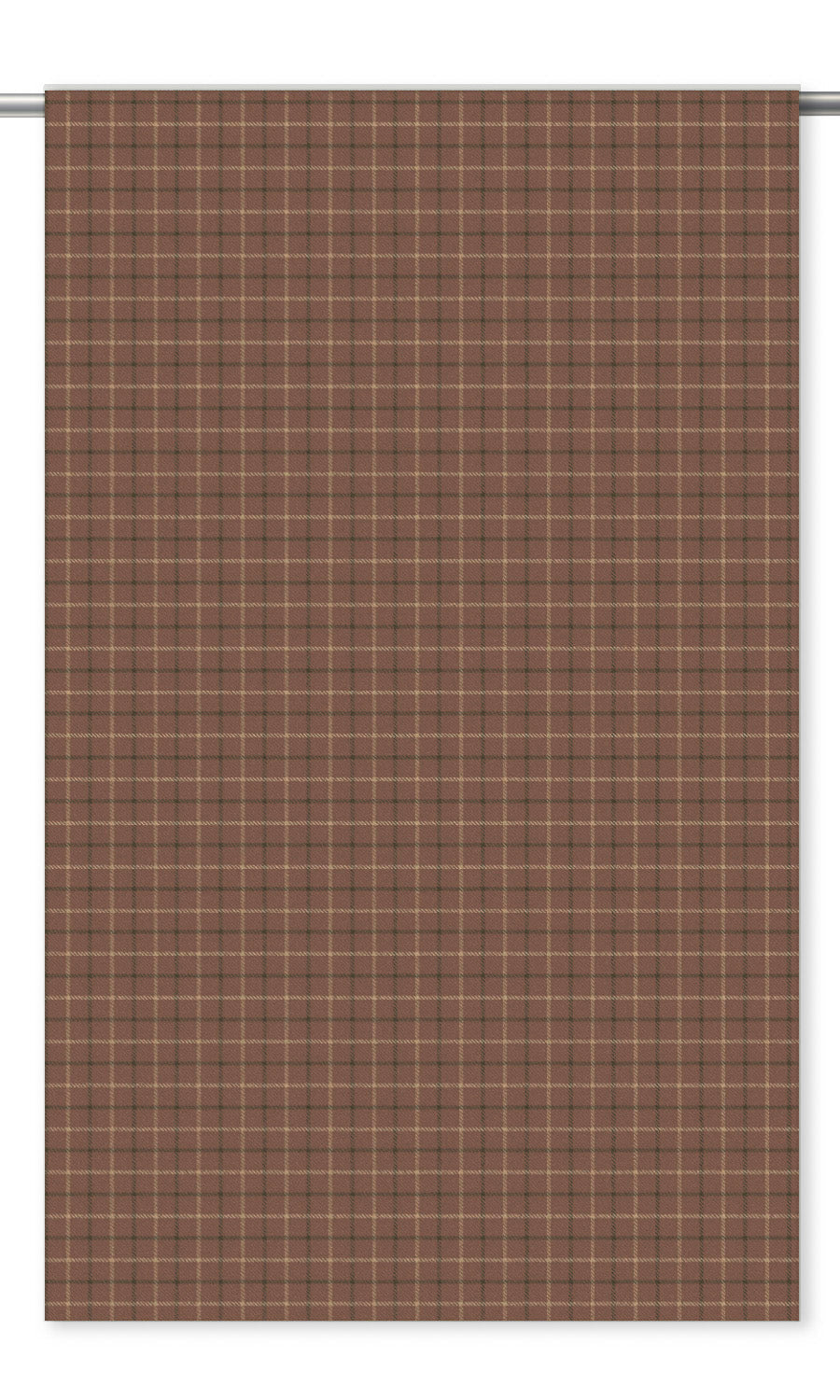 Tattersall Check Velvet Drapery (Dusty Pink/ Olive Brown/ White)