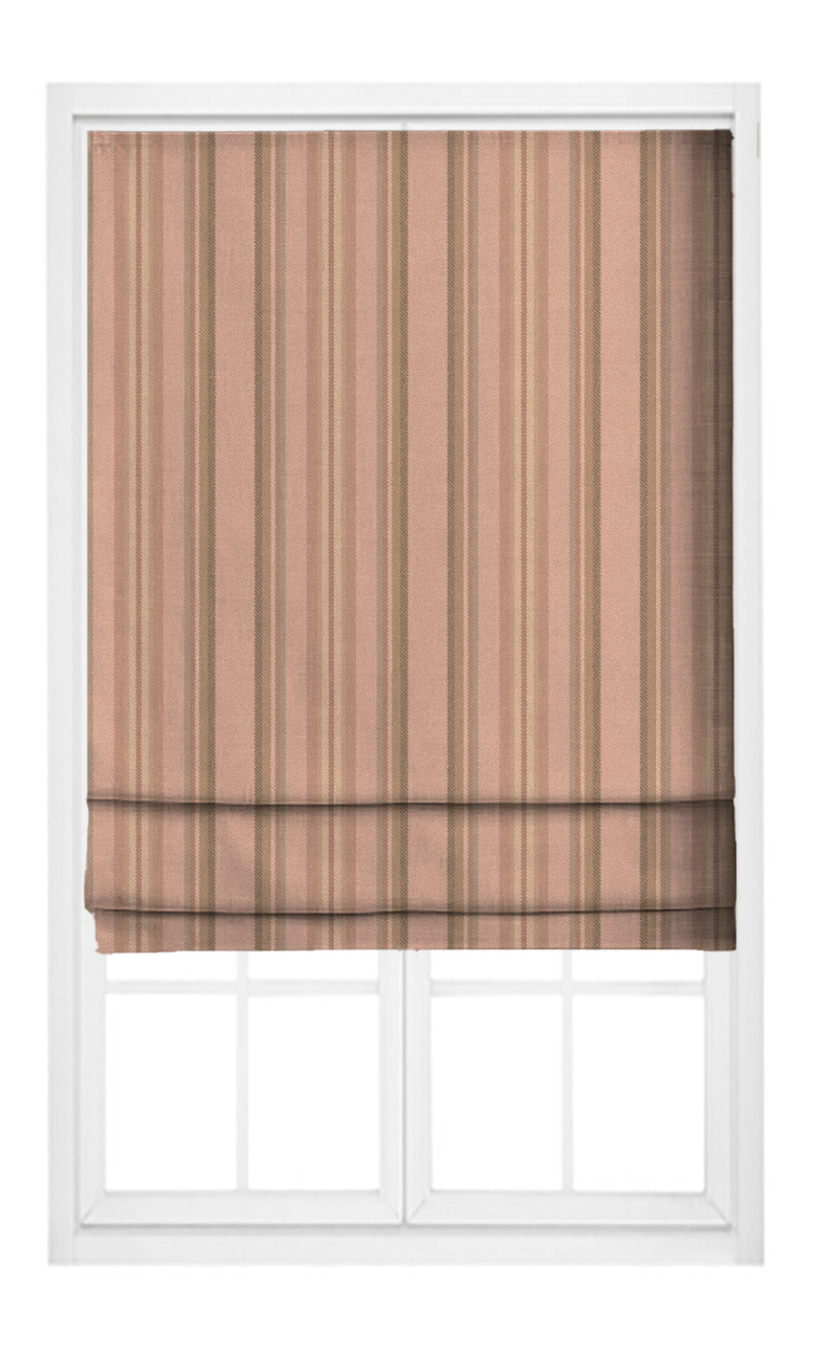 Striped Velvet Pinch Pleat, Rod Pocket, Eyelet Curtains (Pastel Pink/ Olive Brown/ Rouge)