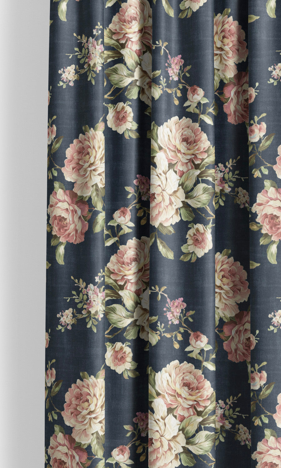Floral Velvet Shades (Deep Blue/ Blush Pink/ Pale Green) for Living, Bedroom, Kitchen, Bathroom