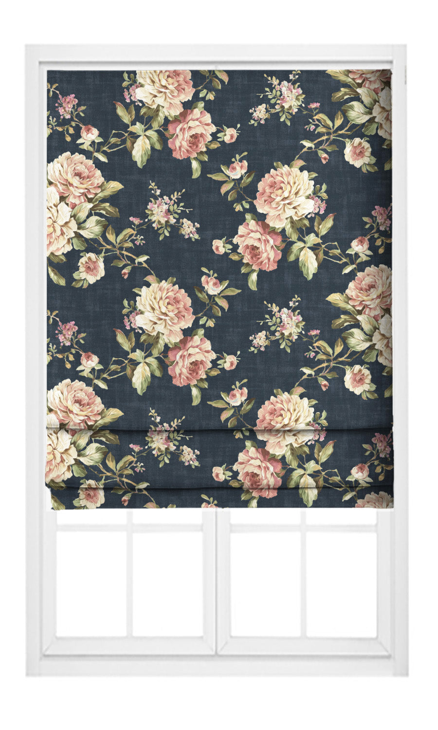 Floral Velvet Pinch Pleat, Rod Pocket, Eyelet Curtains (Deep Blue/ Blush Pink/ Pale Green)