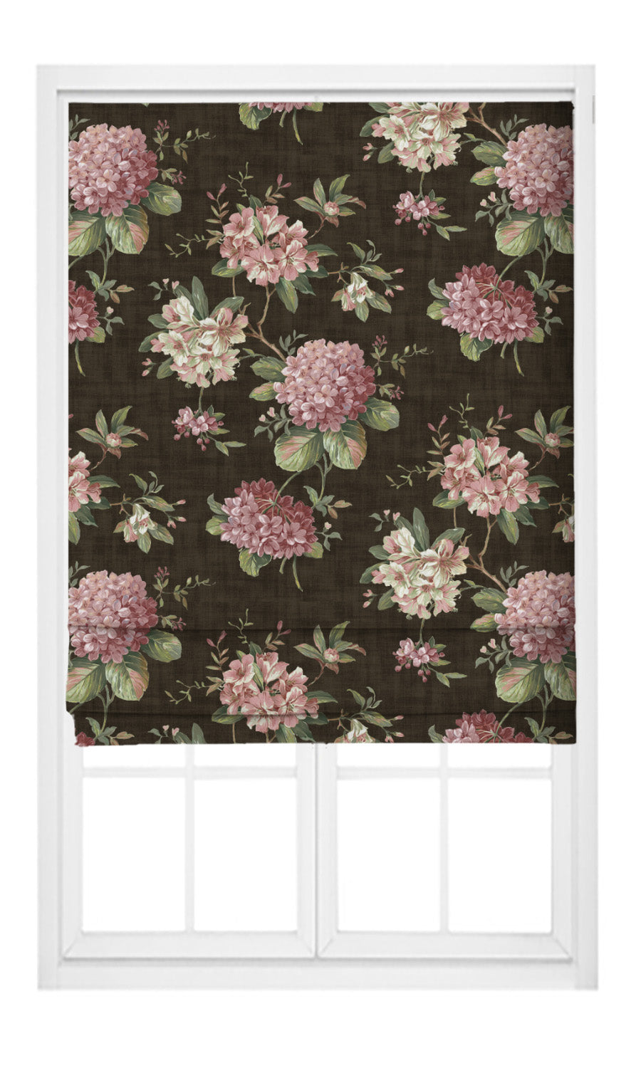 Floral Velvet Pinch Pleat, Rod Pocket, Eyelet Curtains (Coffee Brown/ Blush Pink/ Pale Green)