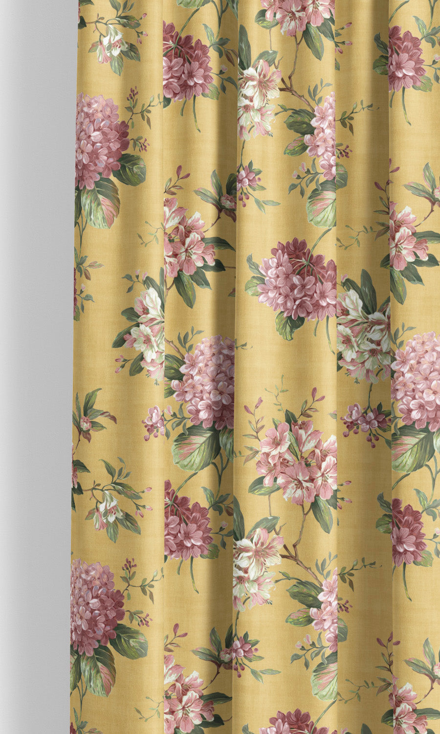 Floral Velvet Window Curtains for Living, Bedroom, Kitchen, Bathroom (Eggnog Yellow/ Blush Pink/ Pale Green)