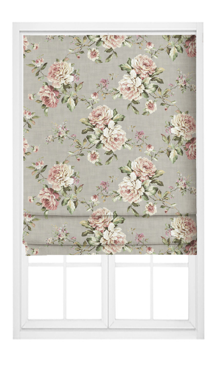 Floral Velvet Pinch Pleat, Rod Pocket, Eyelet Curtains (Soft Gray/ Blush Pink/ Pale Green)