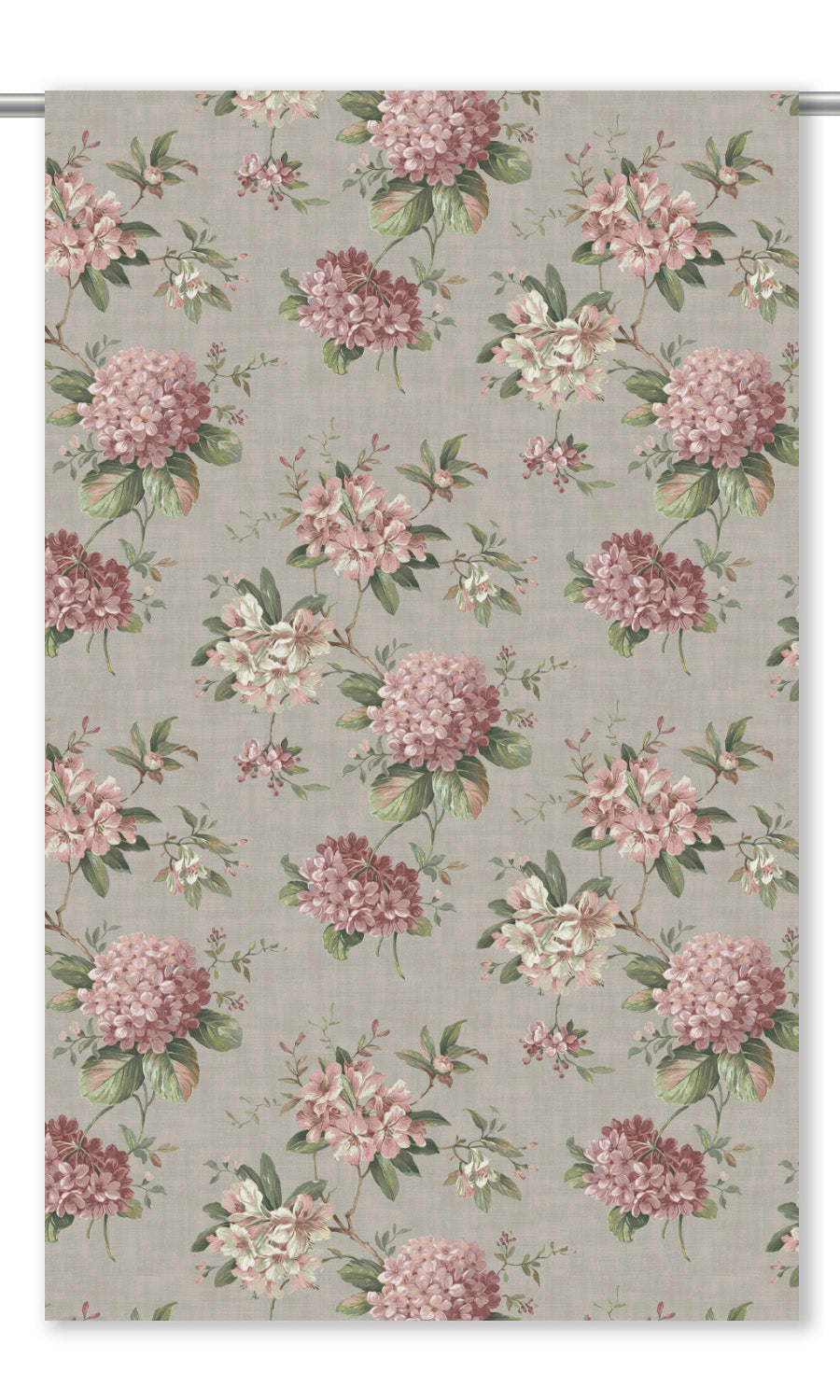 Floral Velvet Window Curtains (Soft Gray/ Blush Pink/ Pale Green)