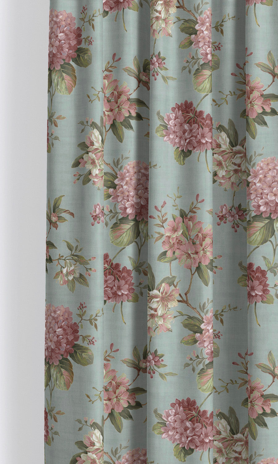 Floral Velvet Drapes for Living, Bedroom, Kitchen, Bathroom (Powder Blue/ Blush Pink/ Pale Green)
