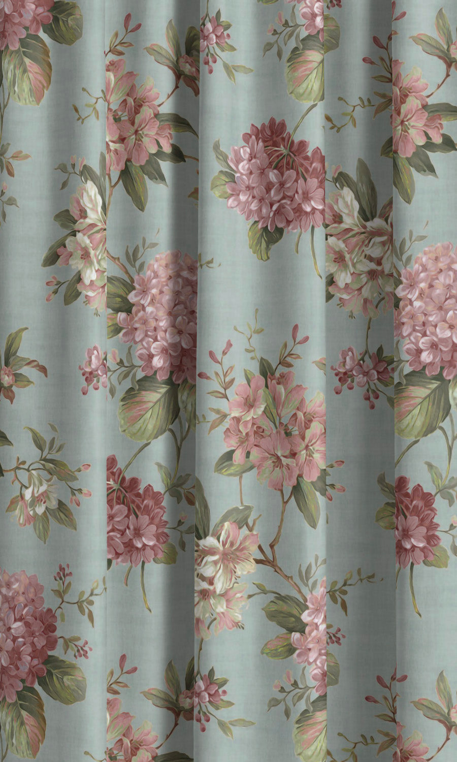 Floral Velvet Drapes (Powder Blue/ Blush Pink/ Pale Green) Extra Long Short Wide