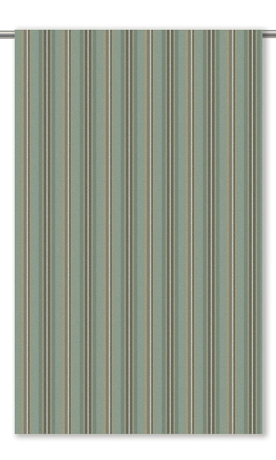 Striped Velvet Drapery (Duck Egg Blue/ Brown)