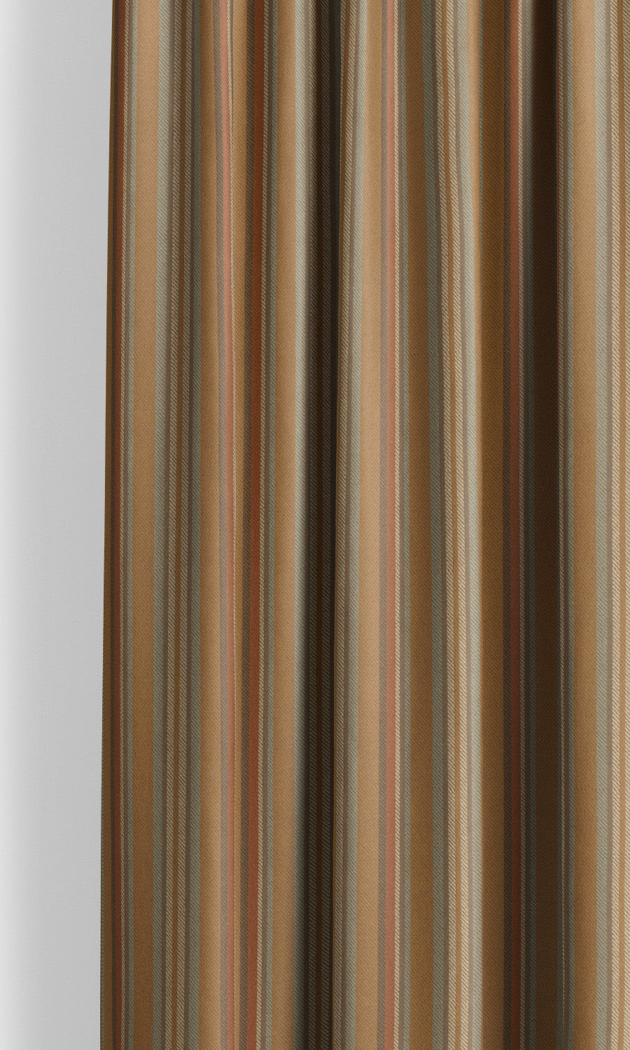 Striped Velvet Window Curtains for Living, Bedroom, Kitchen, Bathroom (Tawny Brown/ Brick Red/ Duck Egg Blue)