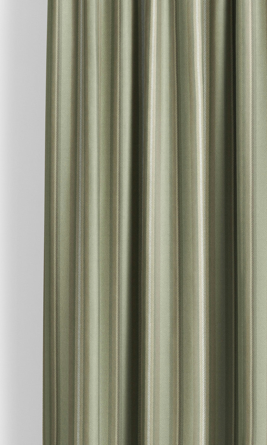 Striped Velvet Window Curtains for Living, Bedroom, Kitchen, Bathroom (Greenish Beige/ Olive Brown/ White)