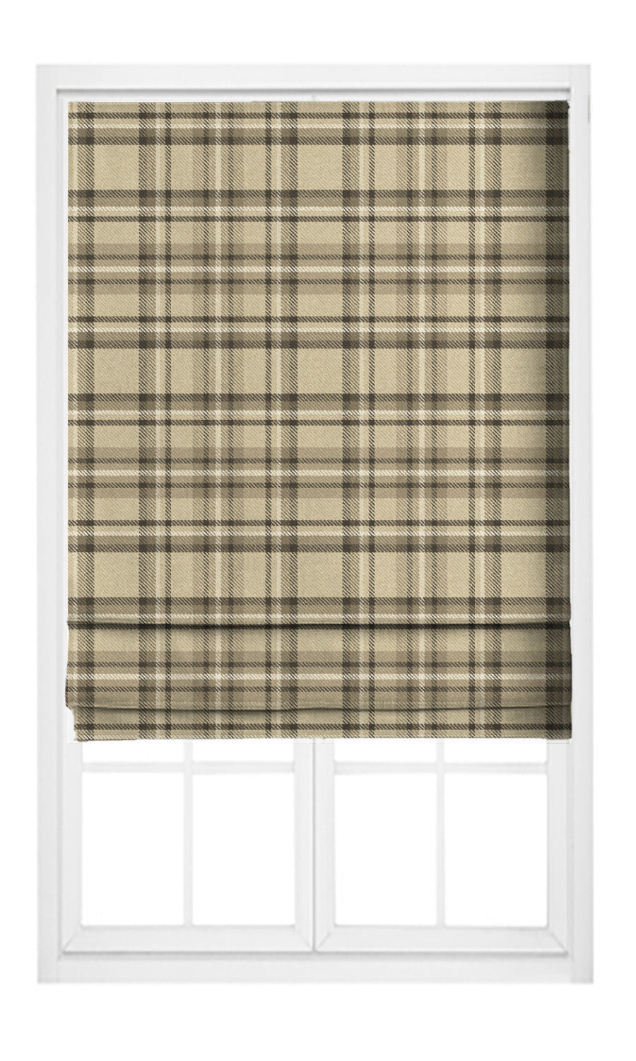 Tweed Plaid Velvet Pinch Pleat, Rod Pocket, Eyelet Curtains (Beige/ Dark Brown)