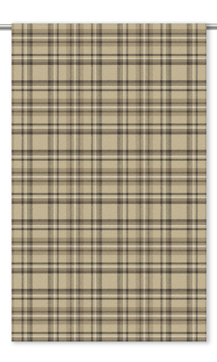 Tweed Plaid Velvet Drapery (Beige/ Dark Brown)