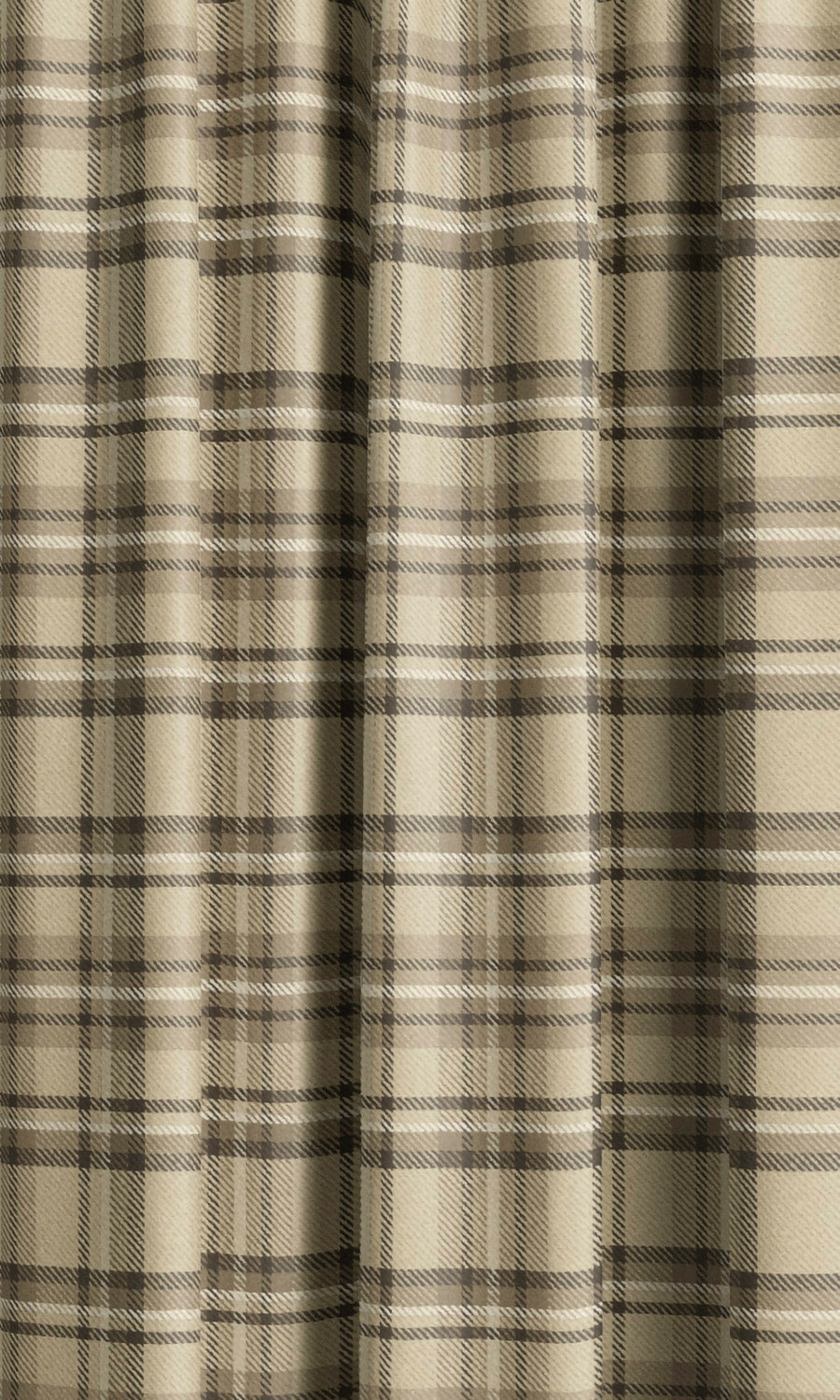 Tweed Plaid Velvet Drapery (Beige/ Dark Brown) Extra Long Short Wide
