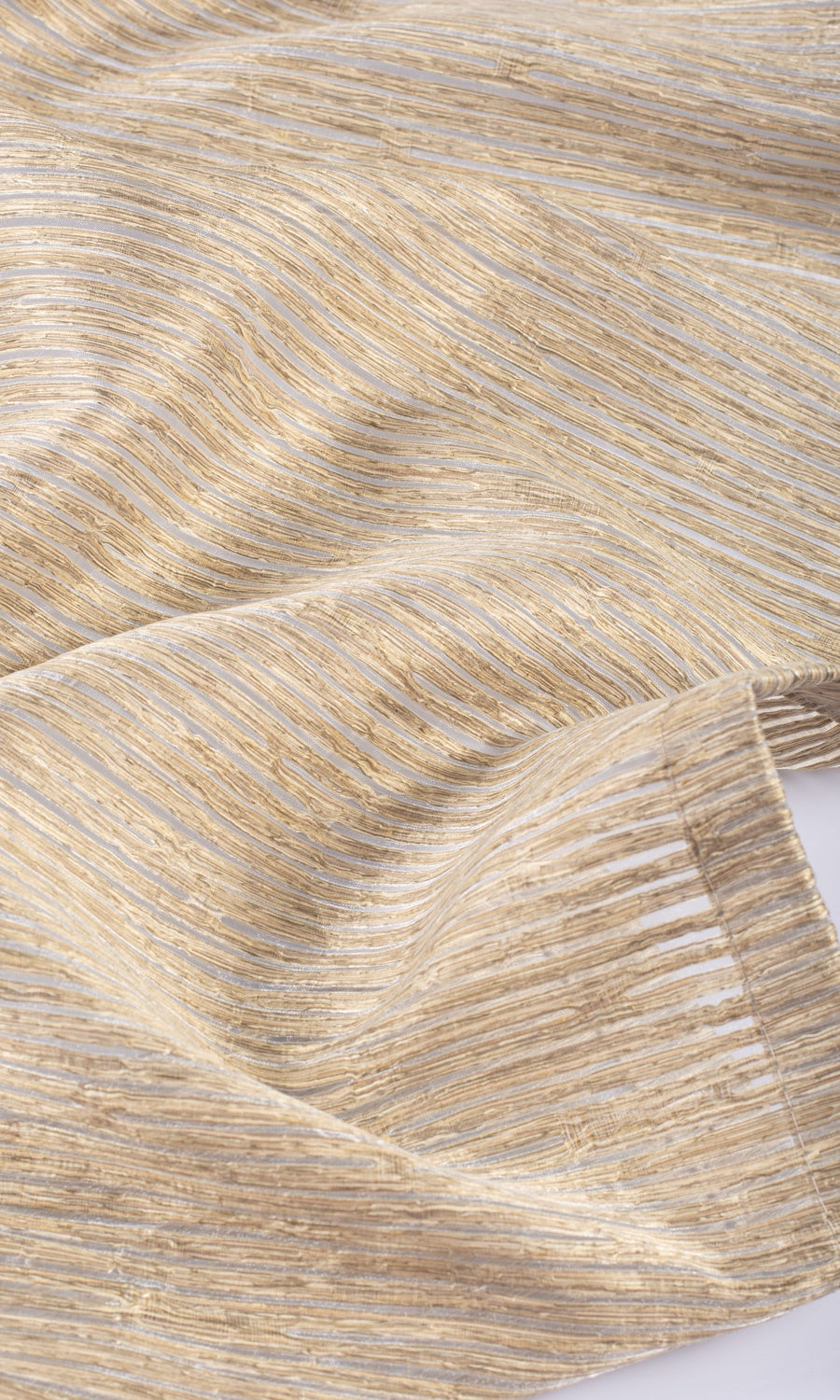 Striped Sheer Any Size Style Curtains (Peanut Brown)