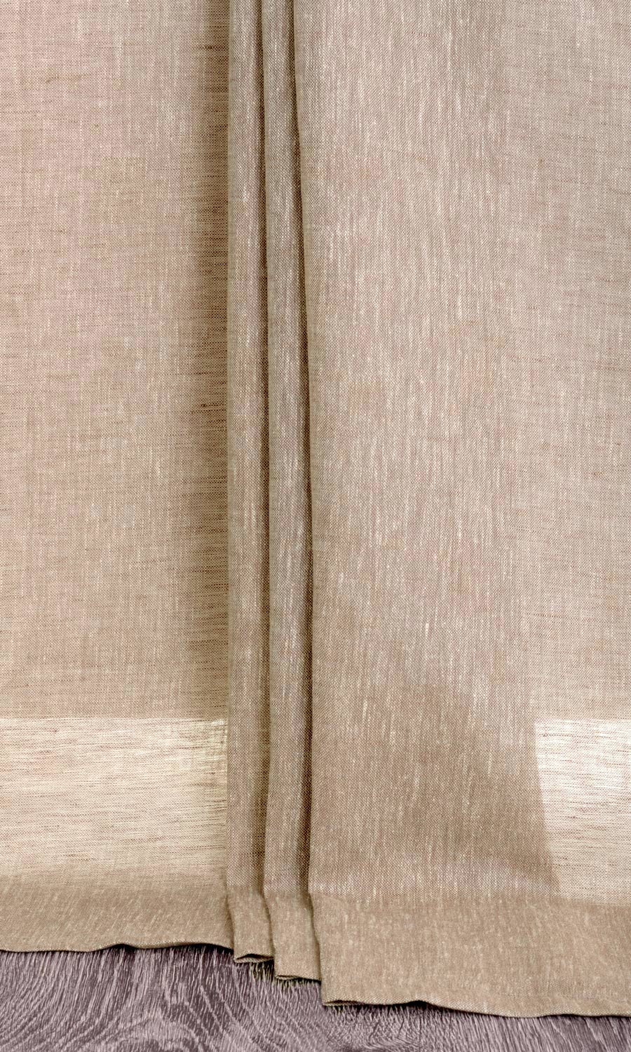 Linen Sheer Curtains / Drapes / Window Drapery Panels (Beige/ Brown/ Umber)
