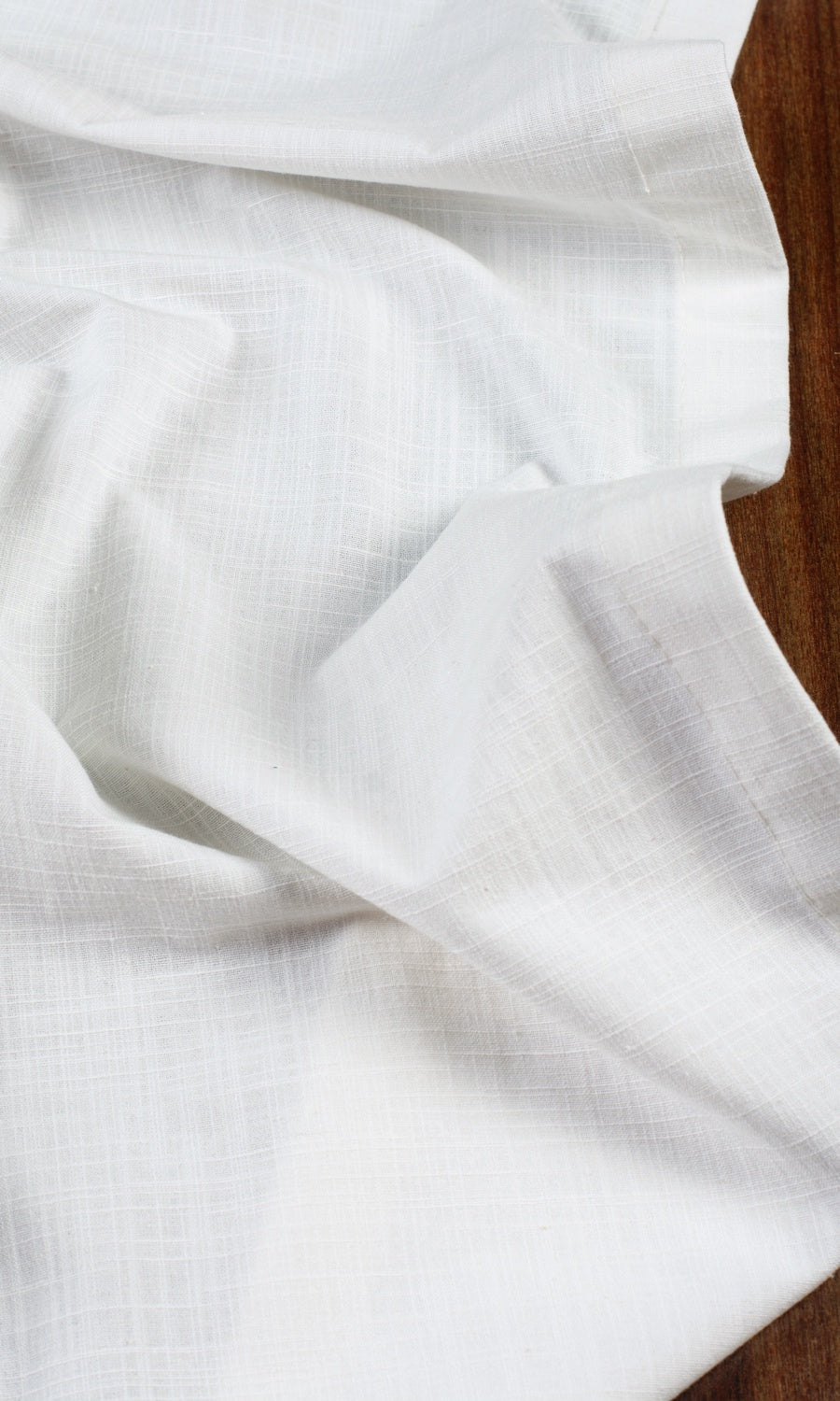 Plain Linen-Texture Curtains / Drapes / Window Drapery Panels (White)