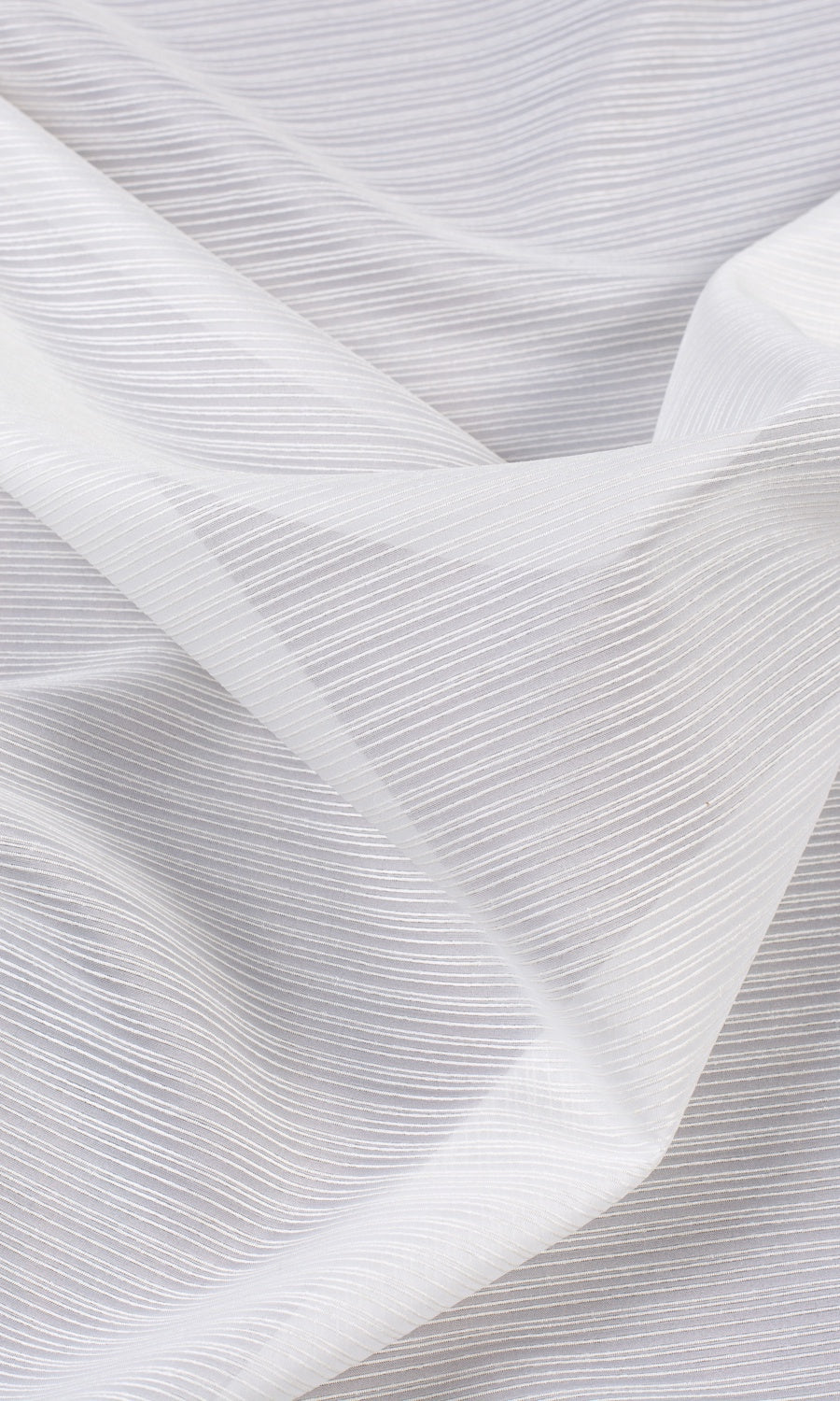 Striped Sheer Custom Curtains (Chiffon White)