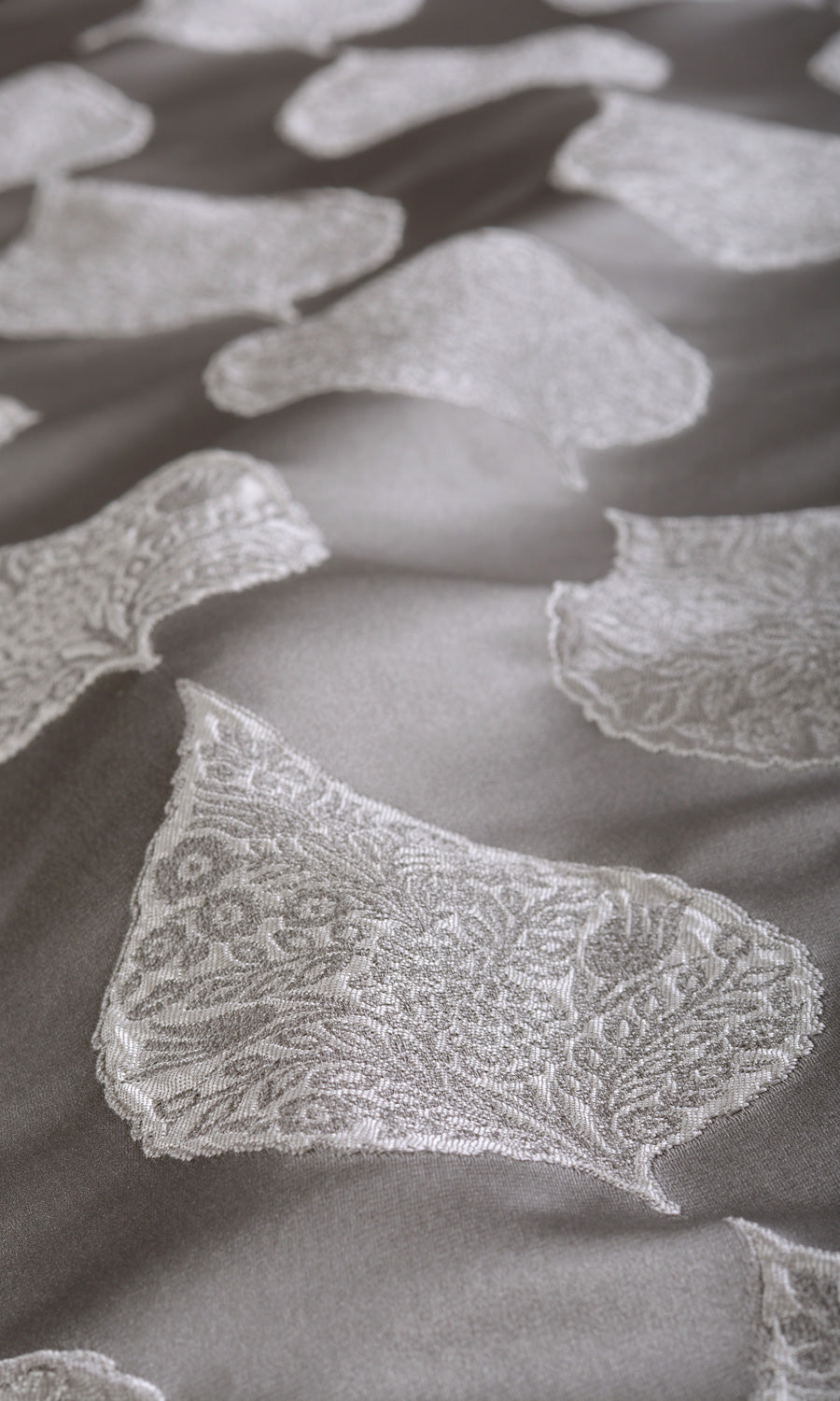 Ogee Patterned  Any Size Style Curtains (Pale Gray)