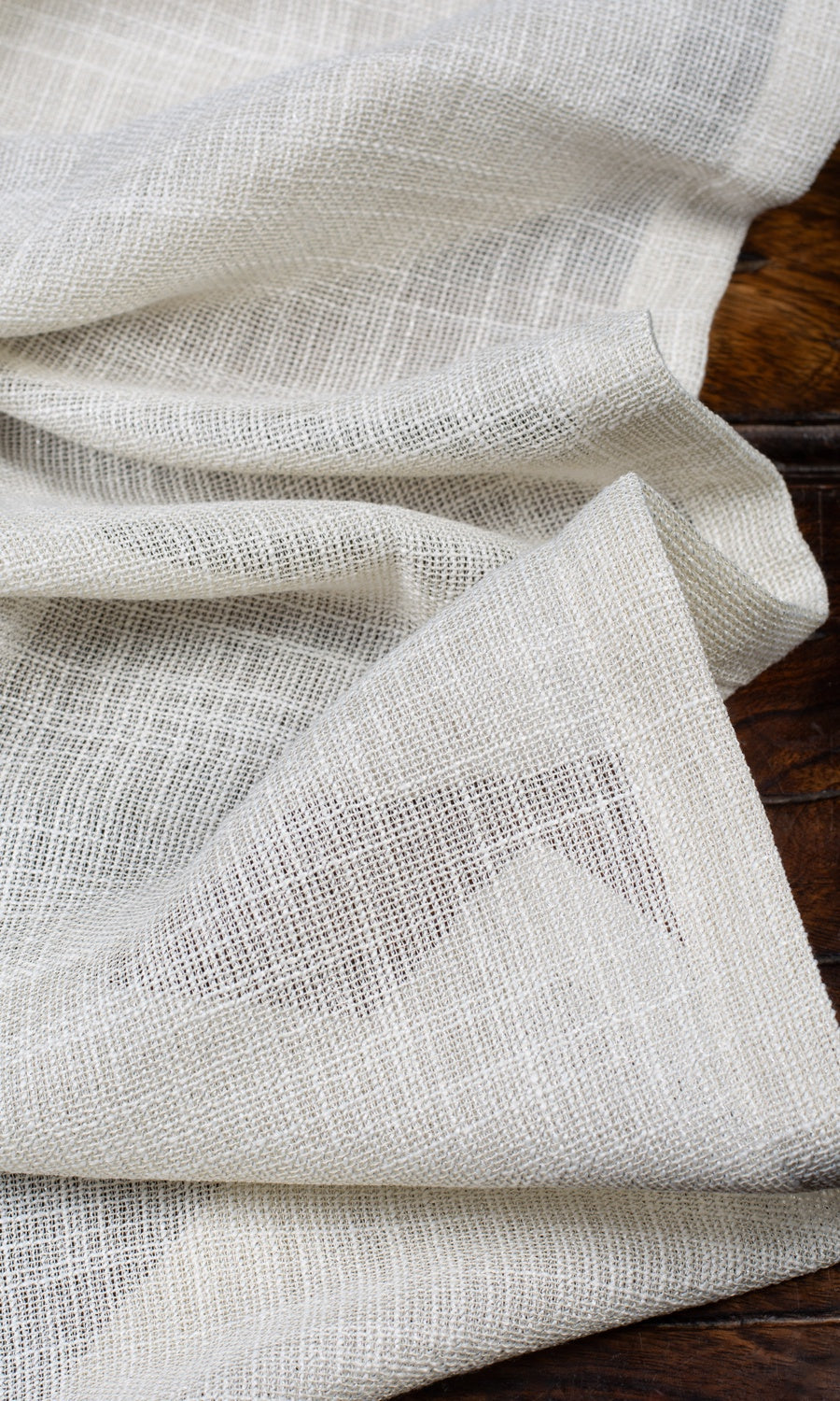 Textured Sheer Curtain Panels (Parchment White/ Greige)