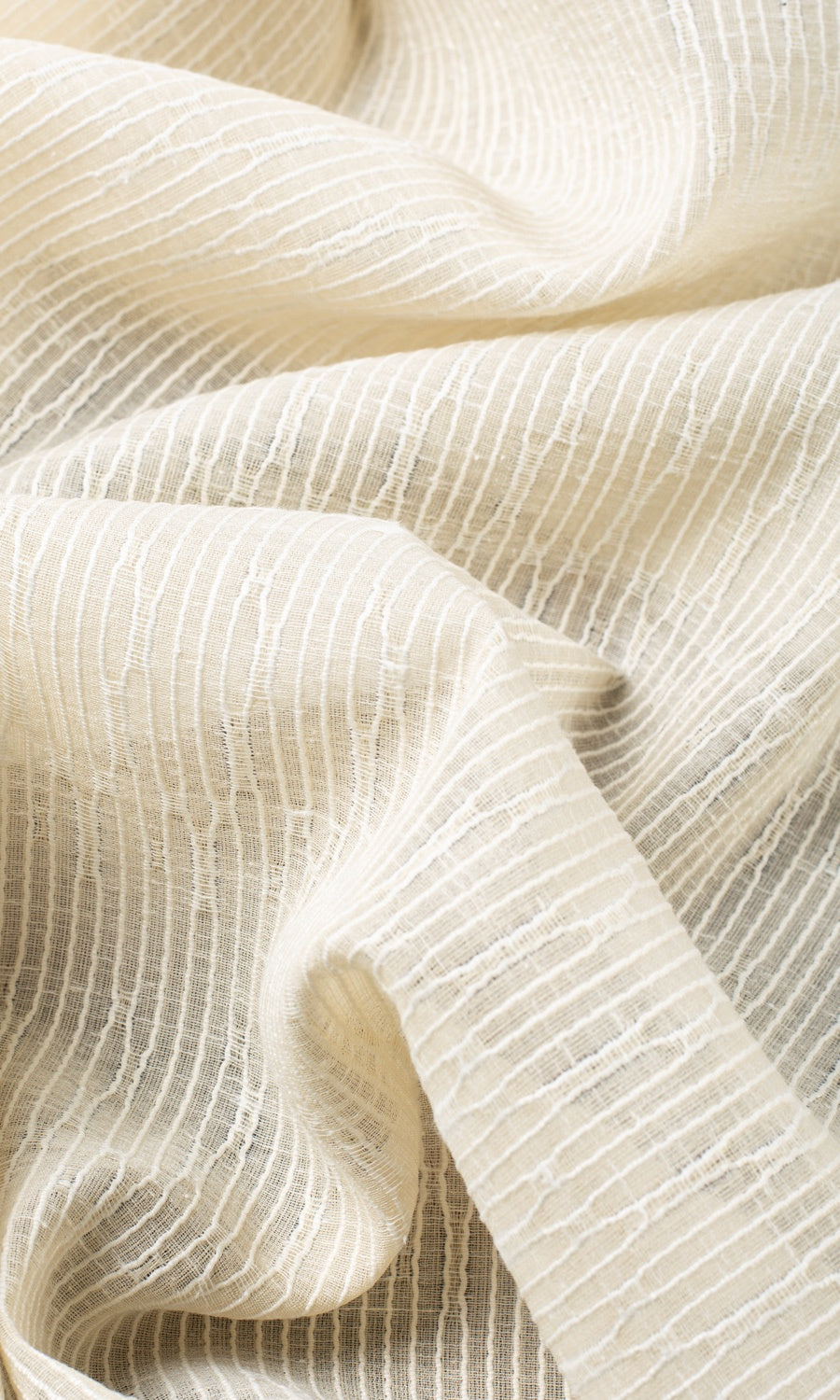 Textured Sheer Curtains / Drapes / Window Drapery Panels (Ivory-Beige)