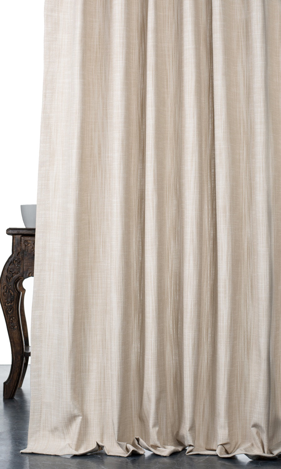 Linen-Textured Drapes for Living, Bedroom, Kitchen, Bathroom (Pale Beige)