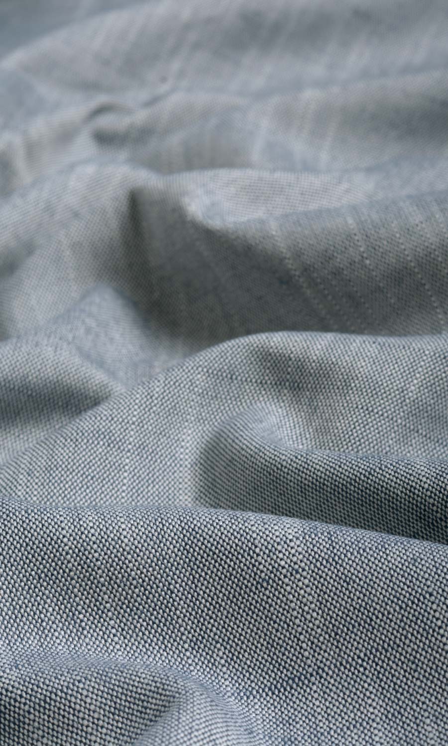Plain Linen Texture Any Size Style Curtains (Denim Blue)
