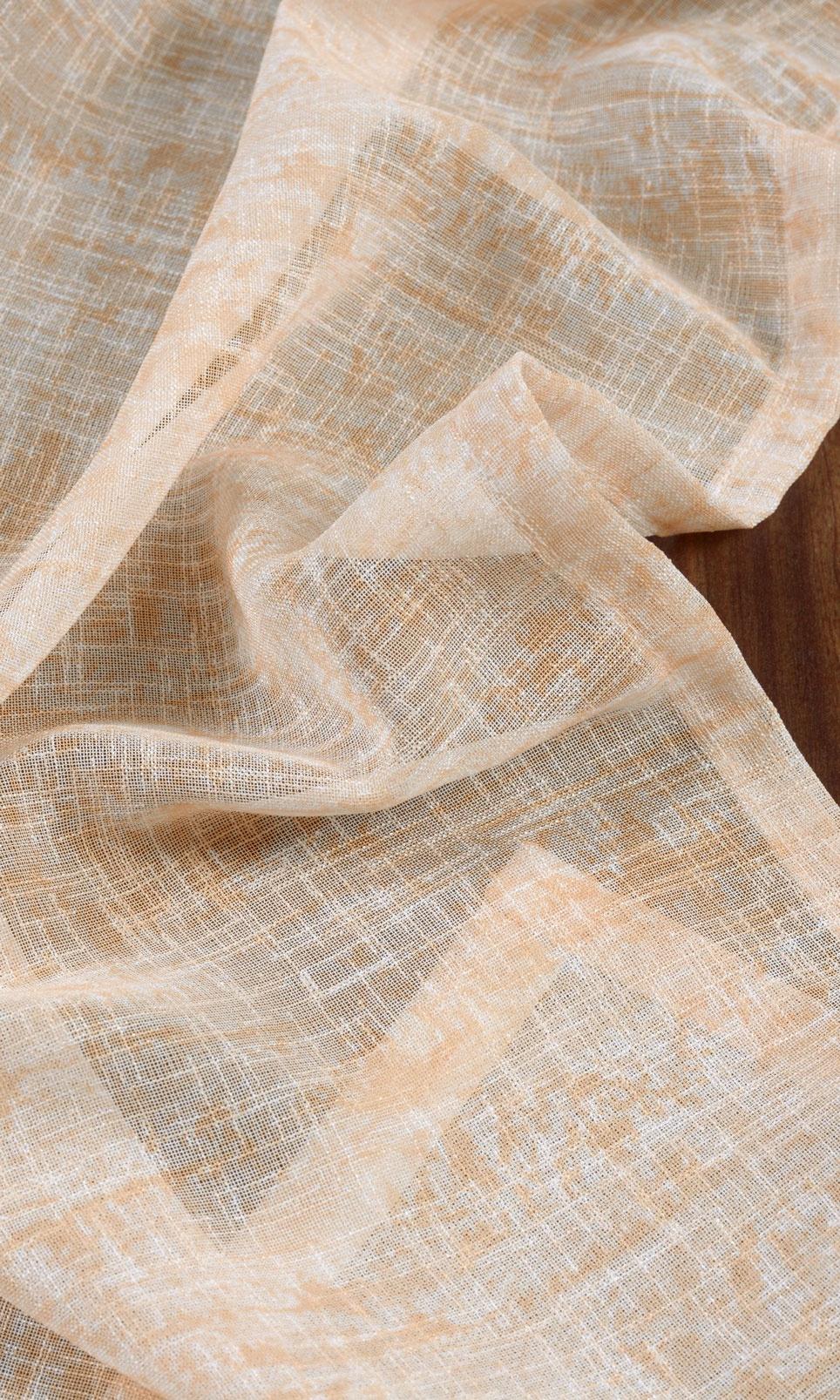 Textured Sheer Window Curtains for Living, Bedroom, Kitchen, Bathroom (Peachy Orange)