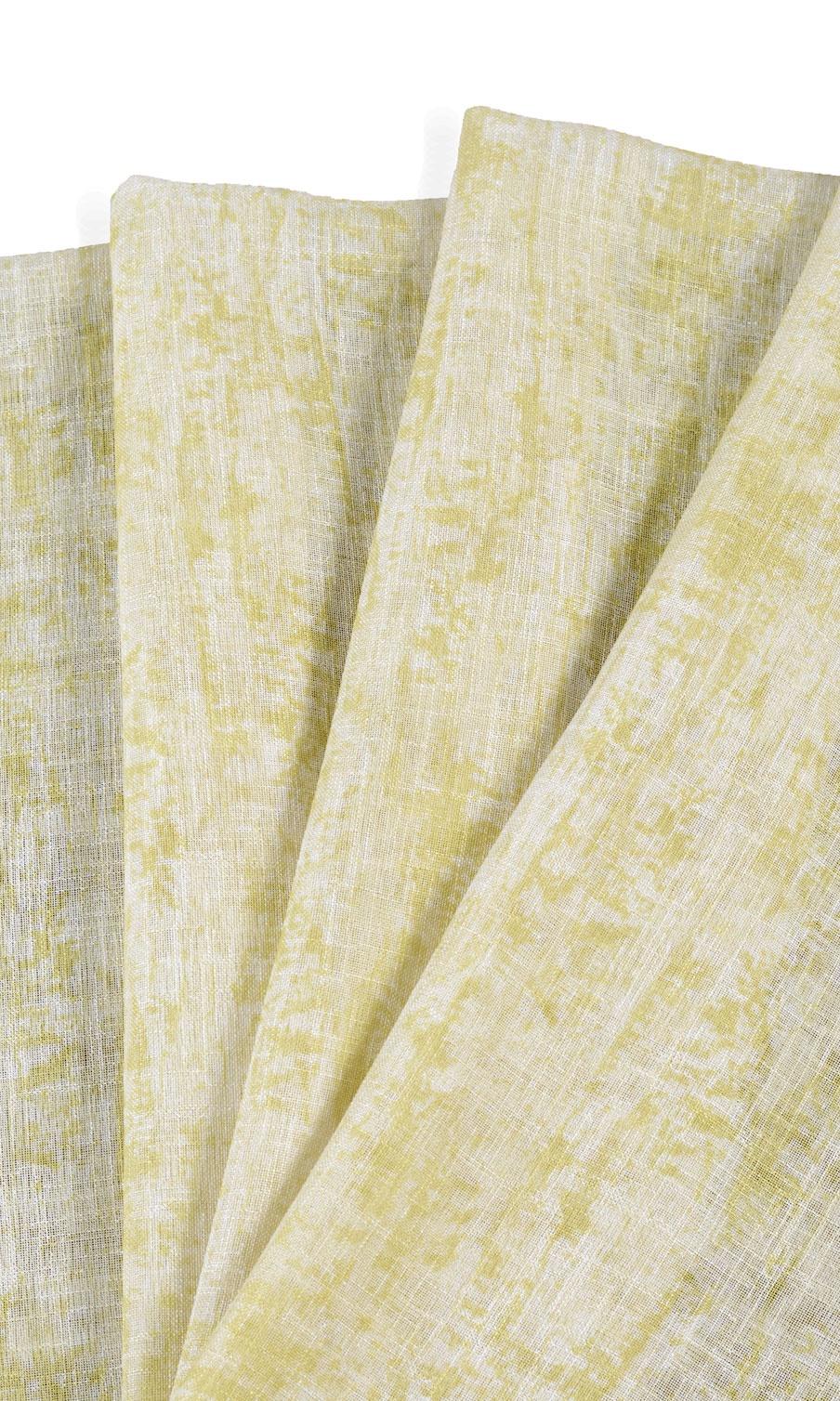 Textured Sheer Curtain Panels (Yellow-Green) Extra Long Short Wide