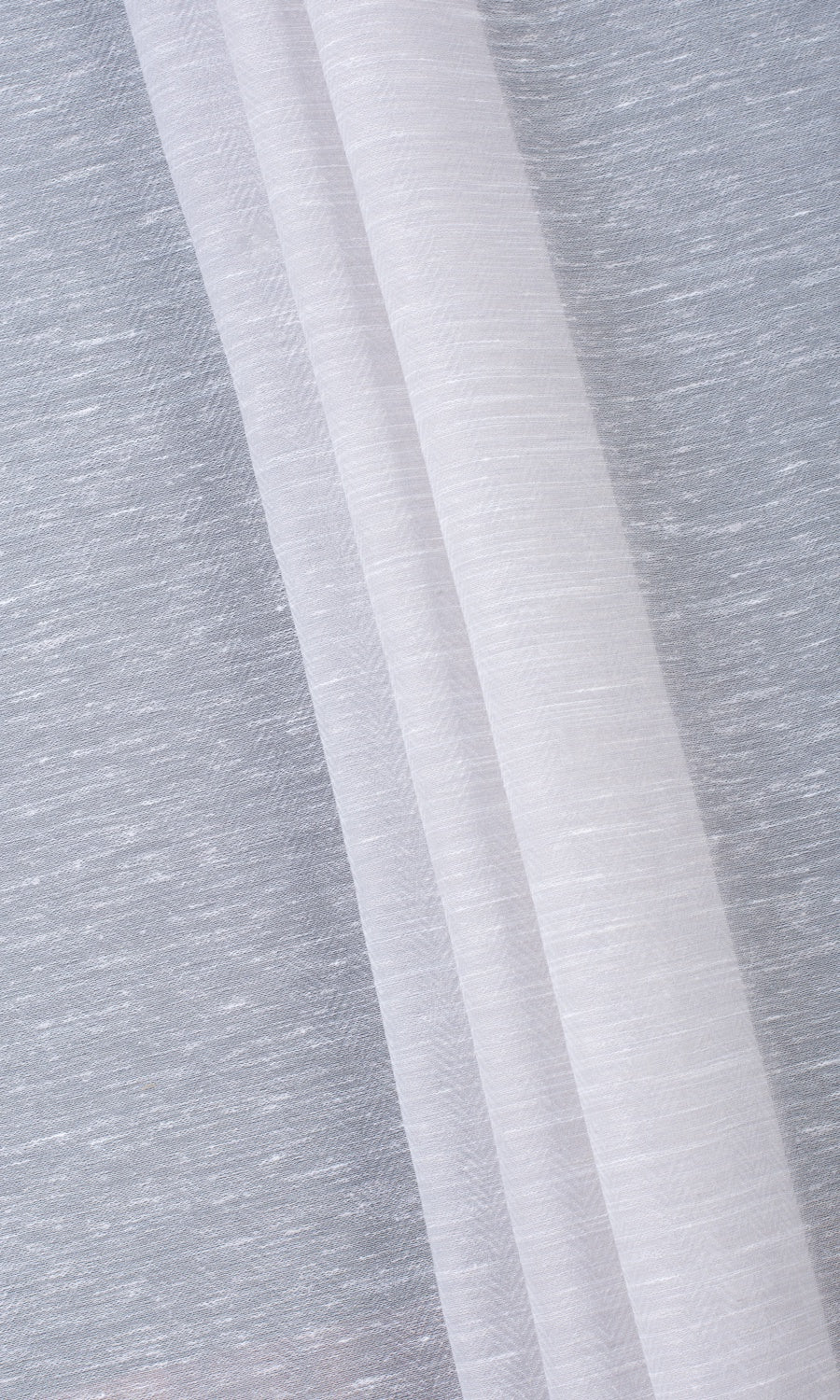 Textured Sheer Drapery (Fog Gray/ White) Extra Long Short Wide