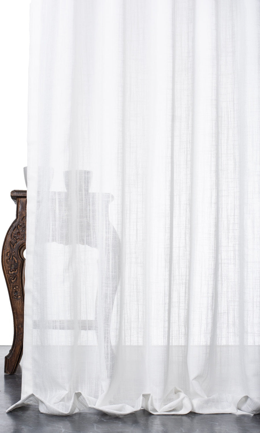 Plain Sheer Curtain Panels for Living, Bedroom, Kitchen, Bathroom (White)