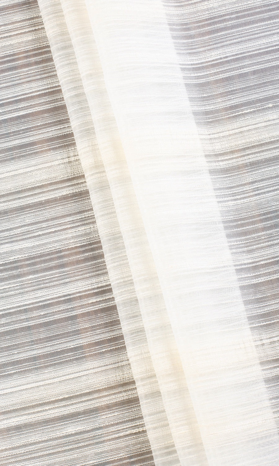 Striped Sheer Window Curtains (Ivory/ Cream) Extra Long Short Wide