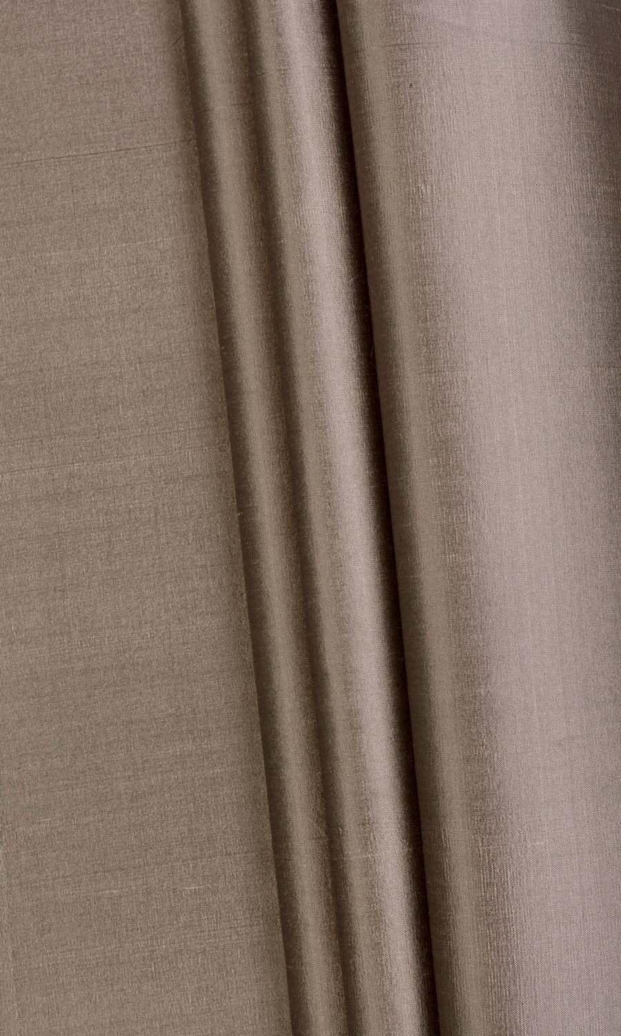 Shantung Silk Curtain Panels (Mocha Brown) Extra Long Short Wide
