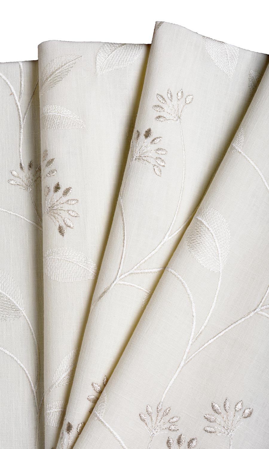 Floral Embroidery Any Size Style Curtains (White/ Cream)