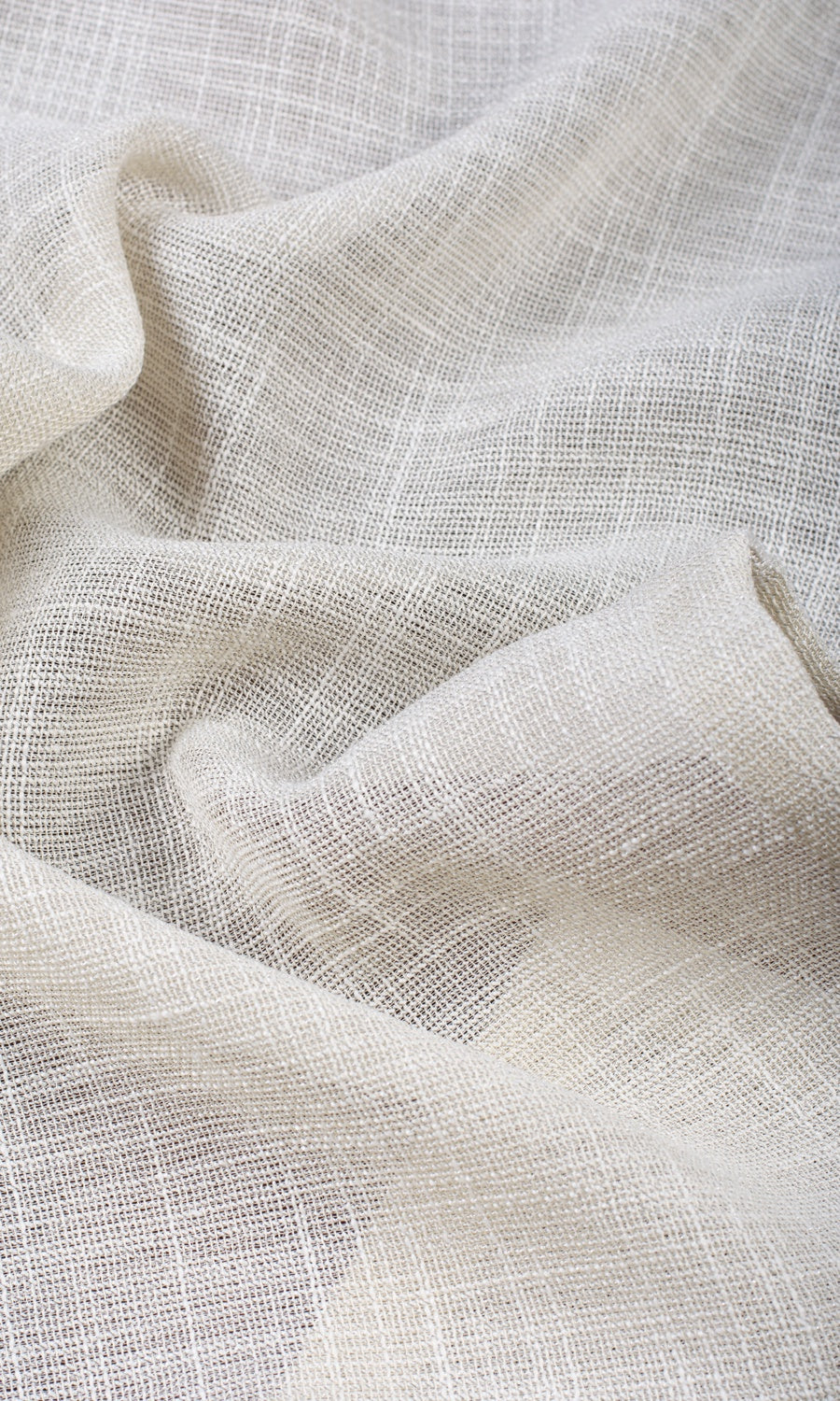 Textured Sheer Any Size Style Curtains (Parchment White/ Greige)