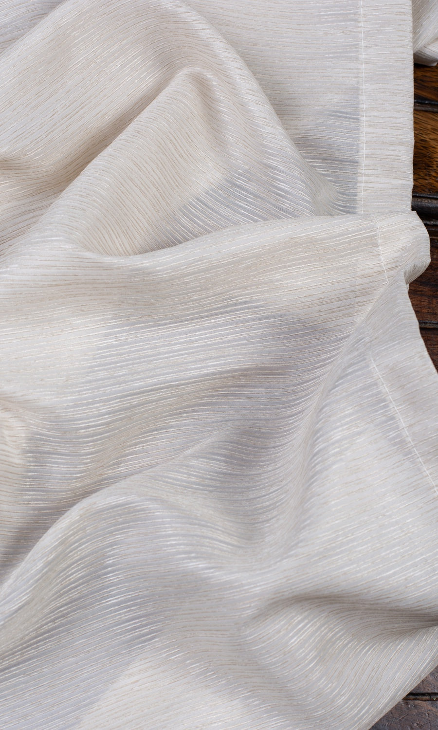 Textured Sheer Drapes for Living, Bedroom, Kitchen, Bathroom (Pale Beige/ Warm Ivory)