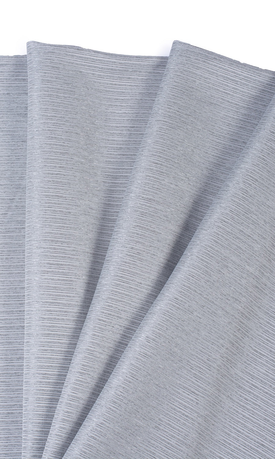 Striped Sheer Custom Curtains (Silver Grey)