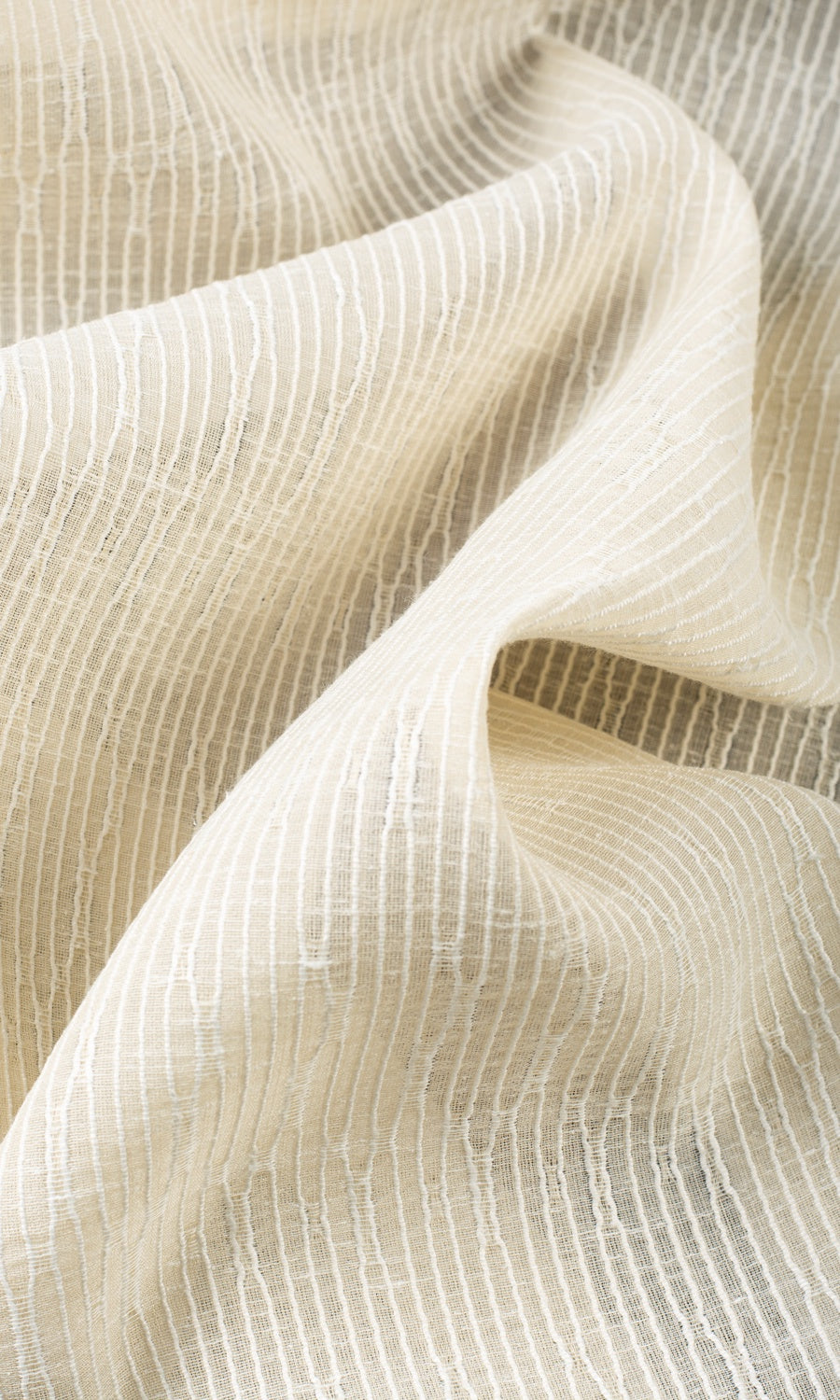 Textured Sheer Custom Curtains (Ivory-Beige)
