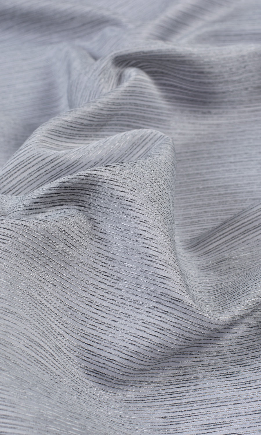 Striped Sheer Pinch Pleat, Rod Pocket, Eyelet Curtains (Silver Grey)
