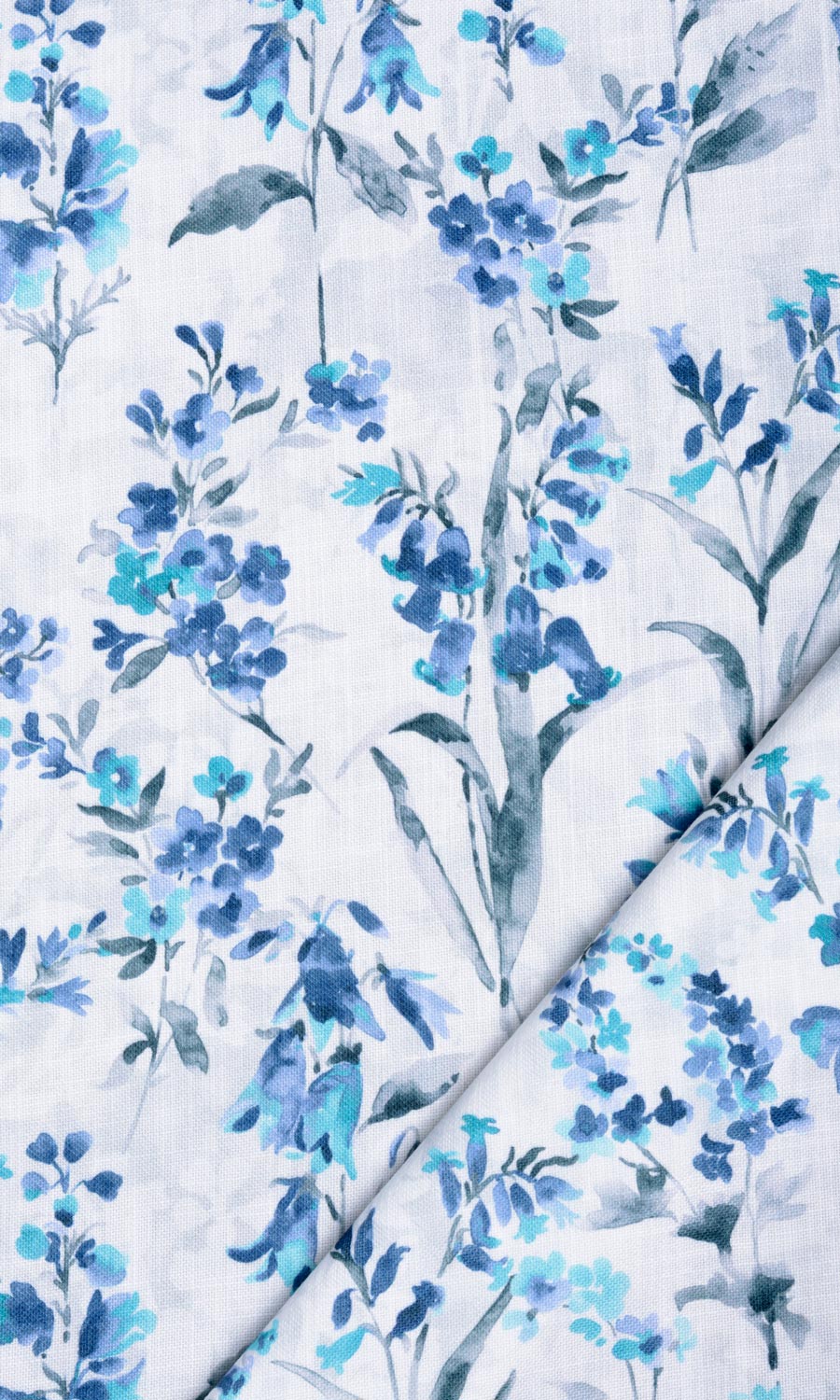 Floral Print Window Curtains for Living, Bedroom, Kitchen, Bathroom (Blue/ Grey)