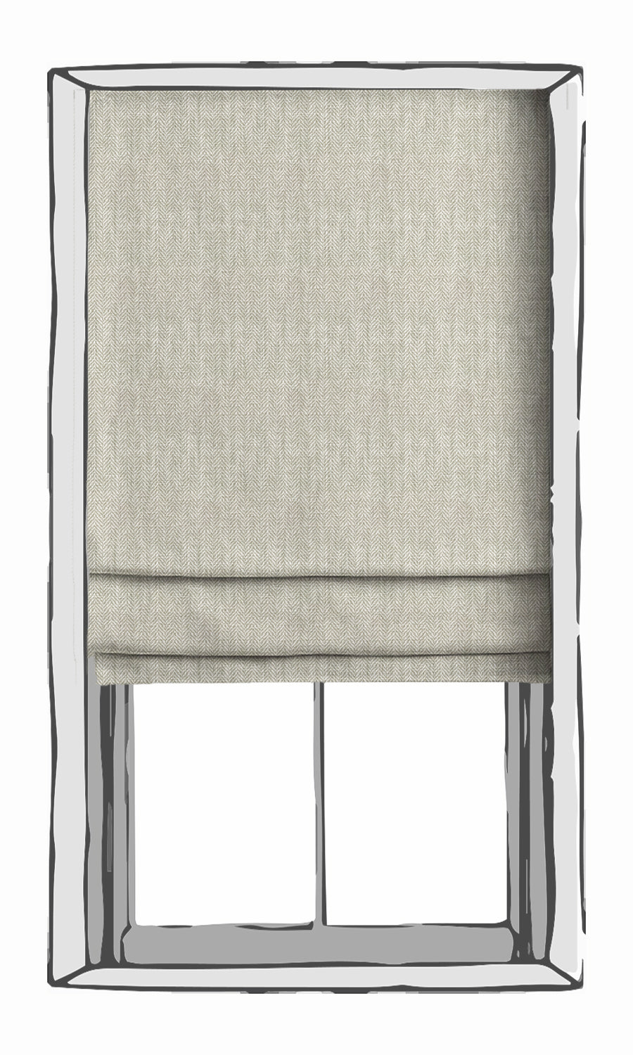 Herringbone Textured Drapery for Living, Bedroom, Kitchen, Bathroom (Grey)