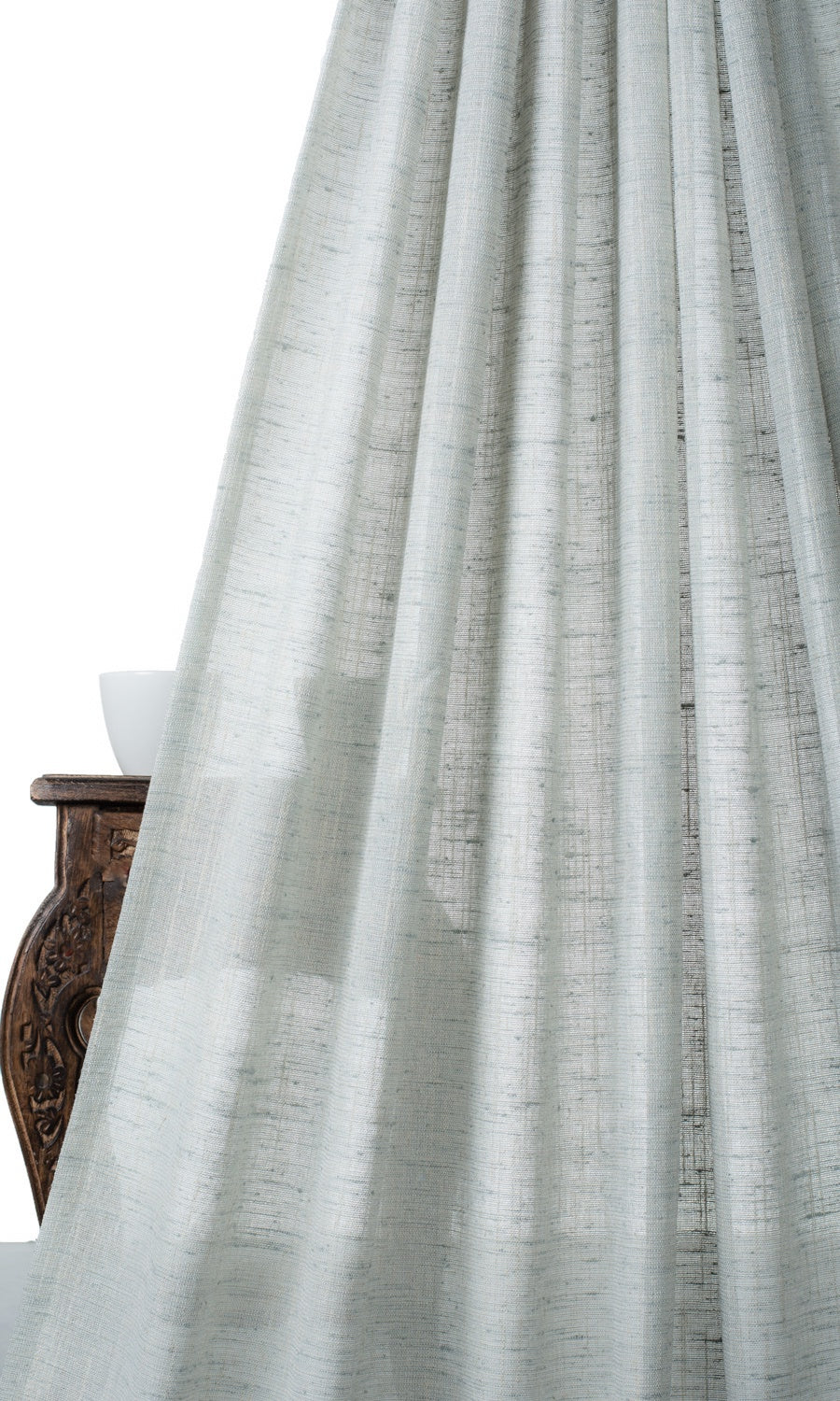 Semi-Sheer Linen Texture Any Size Style Curtains (Aqua Blue)