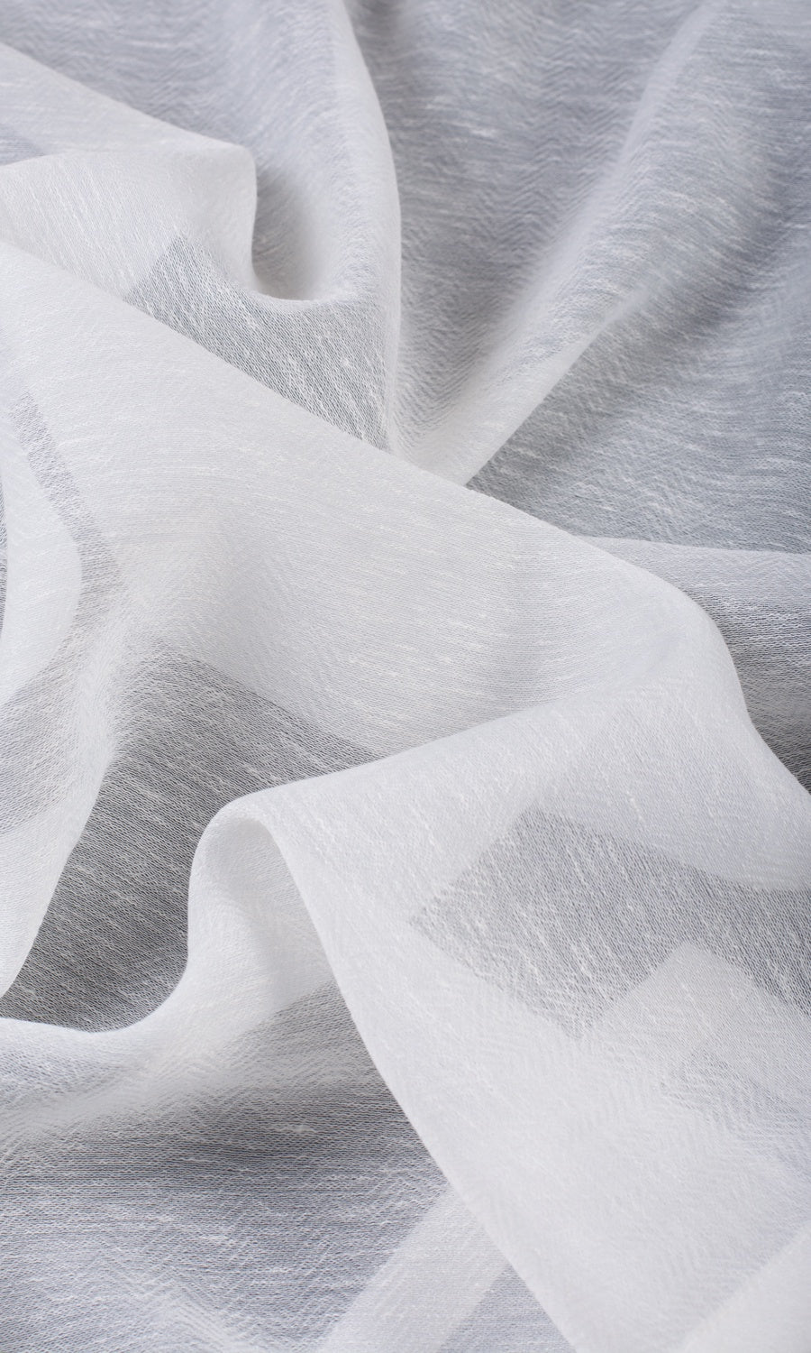 Textured Sheer Drapery for Living, Bedroom, Kitchen, Bathroom (White)