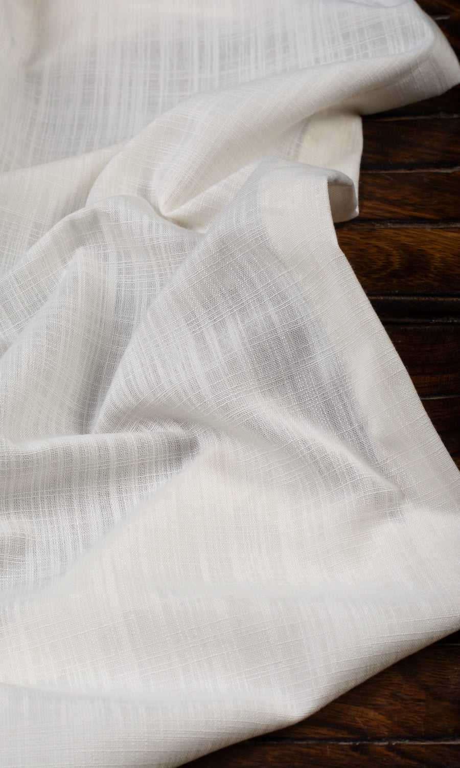 Linen-Texture Semi-Sheer Window Curtains for Living, Bedroom, Kitchen, Bathroom (Off-White)