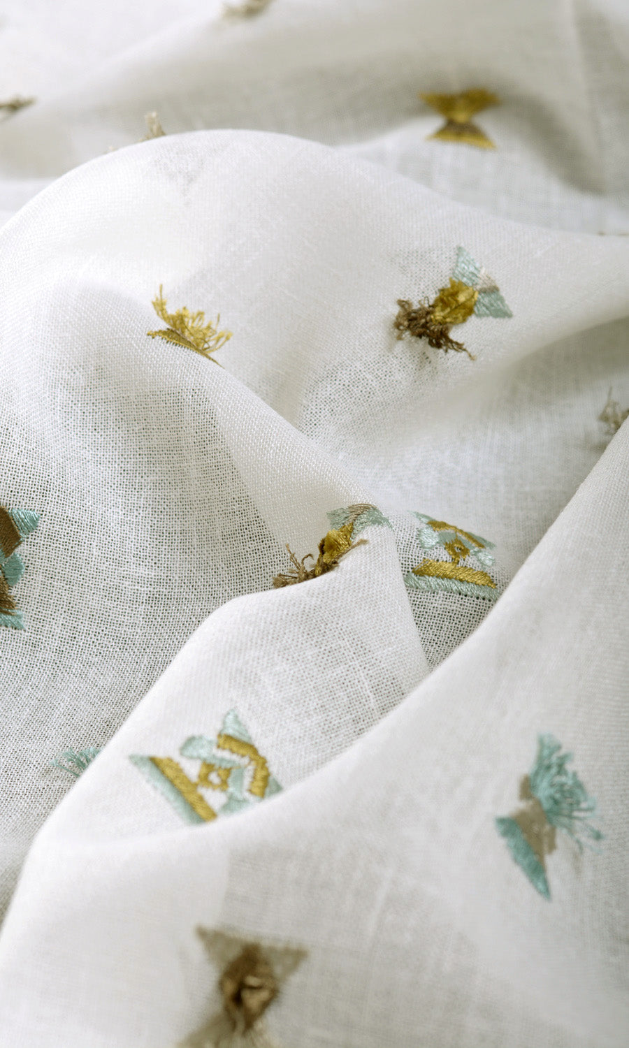 Semi Sheer Any Size Style Curtains (Teal/ Yellow/ White)