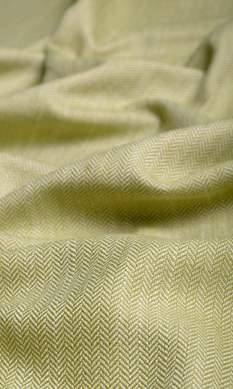 Herringbone Textured Curtain Panels for Living, Bedroom, Kitchen, Bathroom (Green)