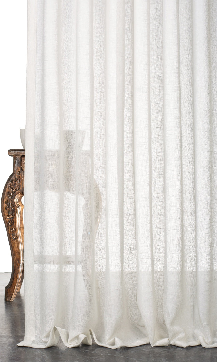 Plain Sheer Pinch Pleat, Rod Pocket, Eyelet Curtains (Cream/ Off-White)