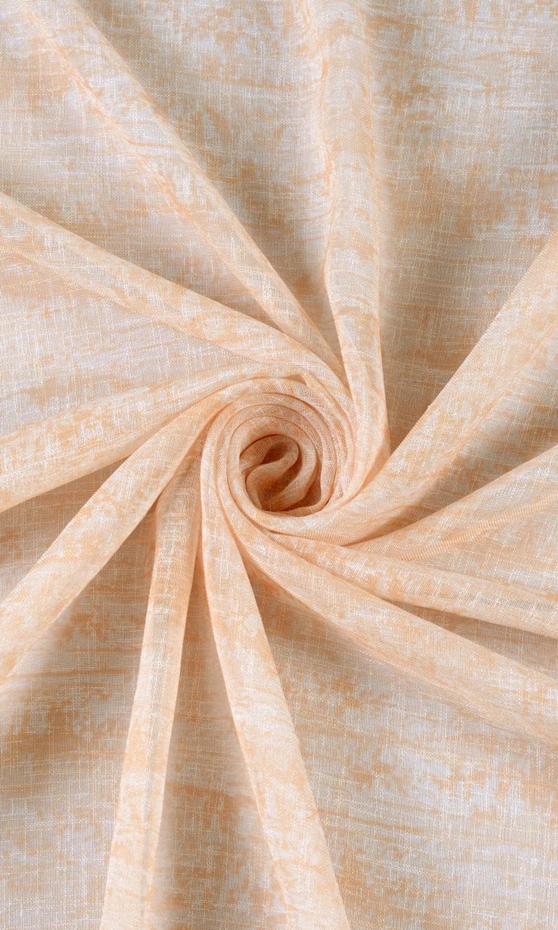 Textured Sheer Window Curtains (Peachy Orange) Extra Long Short Wide