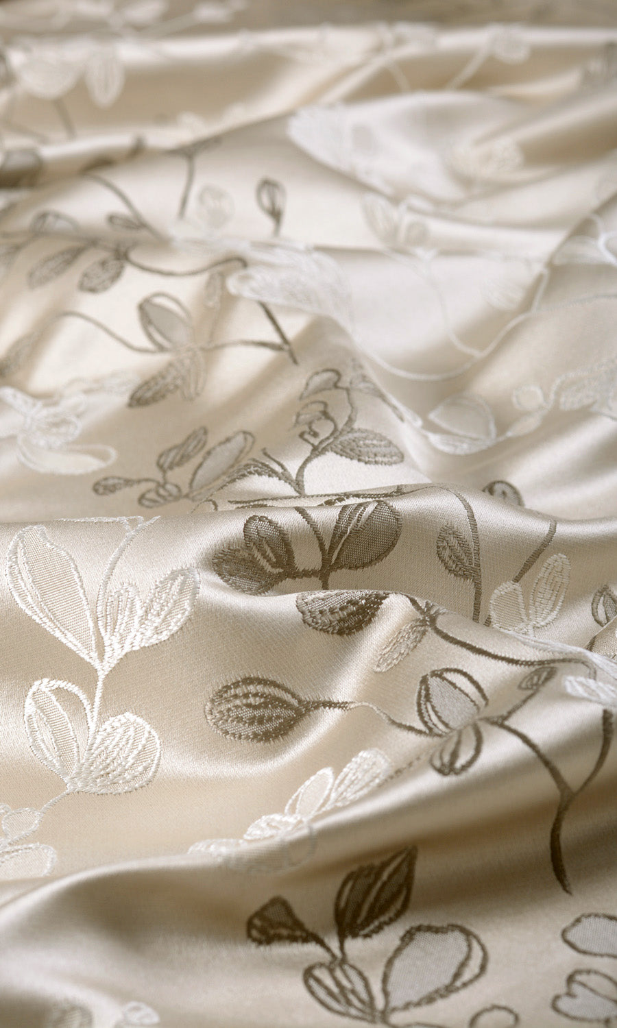 Floral Custom Curtains (Beige/ Brown)